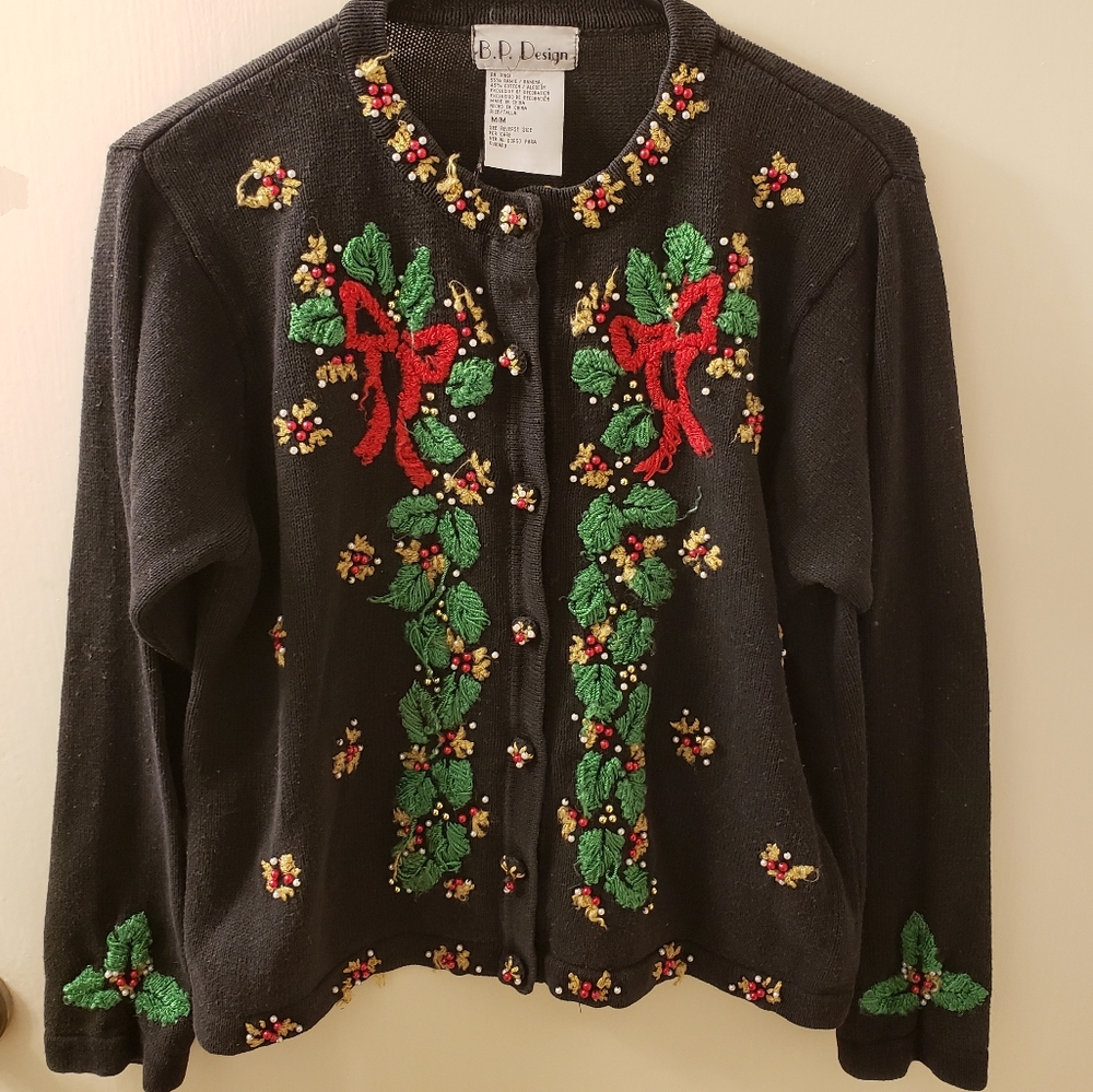 Vintage Christmas Sweater Cardigan